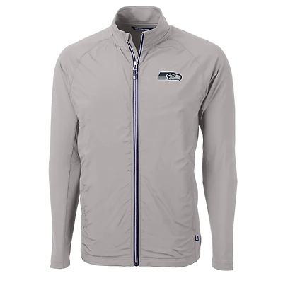 Men's Cutter & Buck Gray Seattle Seahawks Adapt Eco Knit Full-Zip Jacket