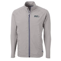 Men's Cutter & Buck Gray Seattle Seahawks Adapt Eco Knit Full-Zip Jacket