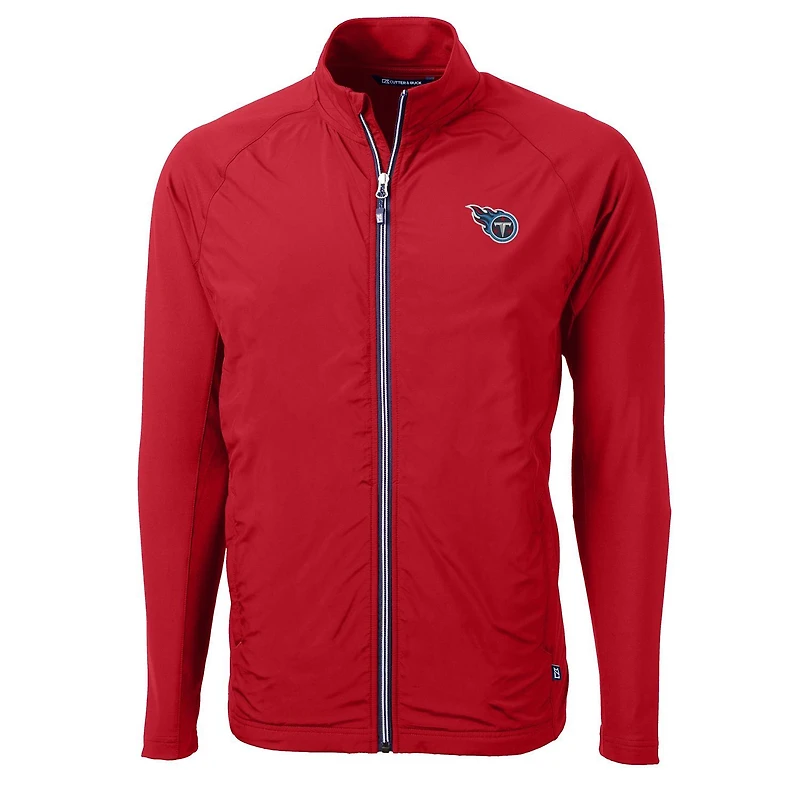 Men's Cutter & Buck Red Tennessee Titans Adapt Eco Knit Full-Zip Jacket