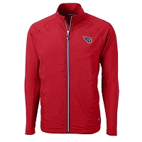 Men's Cutter & Buck Red Tennessee Titans Adapt Eco Knit Full-Zip Jacket