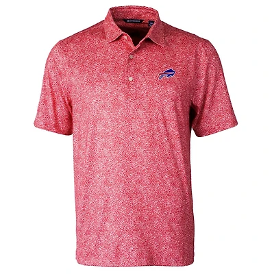 Men's Cutter & Buck Red Buffalo Bills Pike Constellation Print Stretch Polo