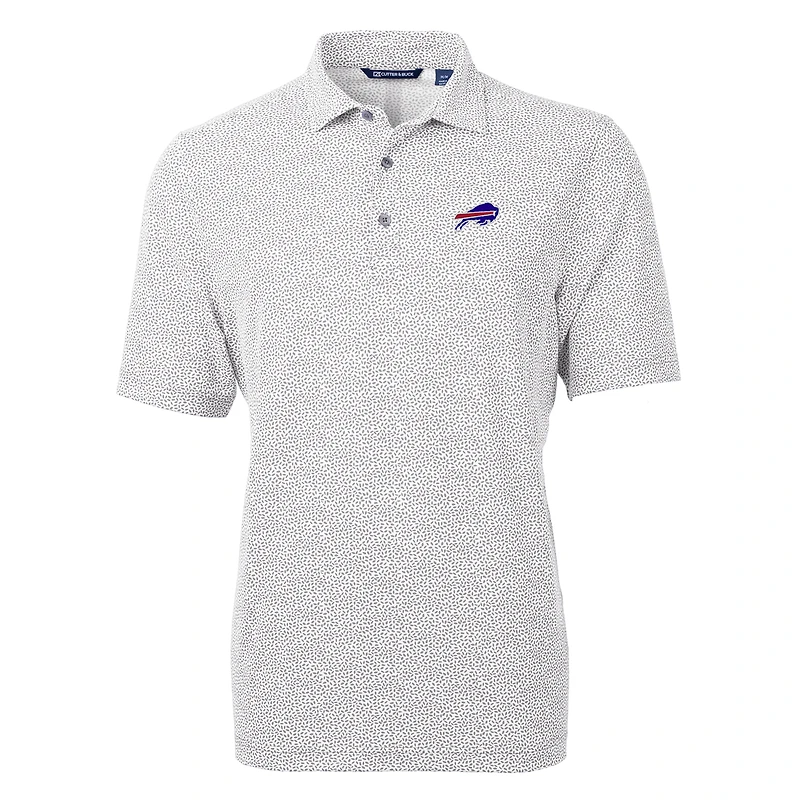 Men's Cutter & Buck Gray Buffalo Bills Virtue Eco Pique Botanical Print Polo