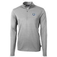 Men's Cutter & Buck Gray Indianapolis Colts Virtue Eco Pique Recycled Quarter-Zip Pullover Jacket