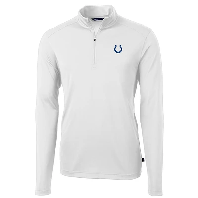 Men's Cutter & Buck Indianapolis Colts Virtue Eco Pique Recycled Quarter-Zip Pullover Jacket