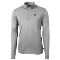 Men's Cutter & Buck Gray New York Giants Virtue Eco Pique Recycled Quarter-Zip Pullover Jacket