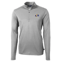 Men's Cutter & Buck Gray Los Angeles Rams Virtue Eco Pique Recycled Quarter-Zip Pullover Jacket