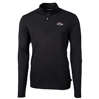 Men's Cutter & Buck Black Baltimore Ravens Virtue Eco Pique Recycled Quarter-Zip Pullover Jacket