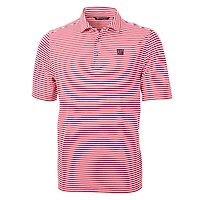 Men's Cutter & Buck Red New York Giants Virtue Eco Pique Stripe Recycled Polo