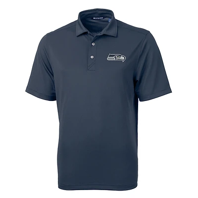 Men's Cutter & Buck College Navy Seattle Seahawks Virtue Eco Pique Recycled Polo