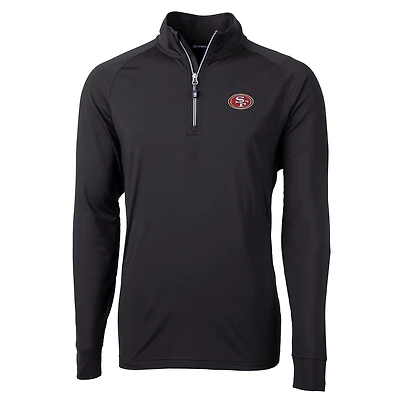 Men's Cutter & Buck Black San Francisco 49ers Big & Tall Adapt Eco Knit Quarter-Zip Pullover Jacket