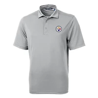 Men's Cutter & Buck Gray Pittsburgh Steelers Big & Tall Virtue Eco Pique Recycled Polo