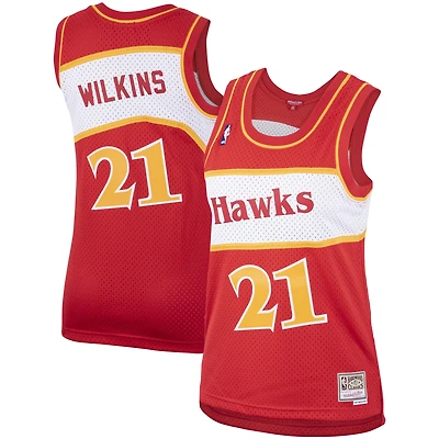 Women's Mitchell & Ness Dominique Wilkins Red Atlanta Hawks Hardwood Classics Swingman Jersey