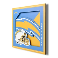 Los Angeles Chargers 12'' x 12'' 3D Logo Wall Art