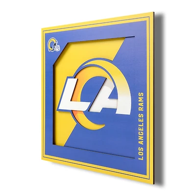Los Angeles Rams 12'' x 12'' 3D Logo Wall Art