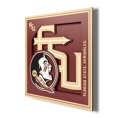 Florida State Seminoles 12'' x 12'' 3D Logo Wall Art