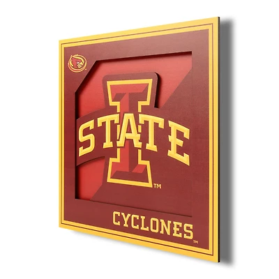 Iowa State Cyclones 12'' x 12'' 3D Logo Wall Art