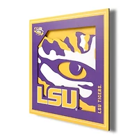LSU Tigers 12'' x 12'' 3D Logo Wall Art