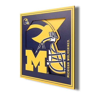 Michigan Wolverines 12'' x 12'' 3D Logo Wall Art