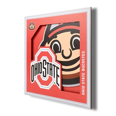 Ohio State Buckeyes 12'' x 12'' 3D Logo Wall Art