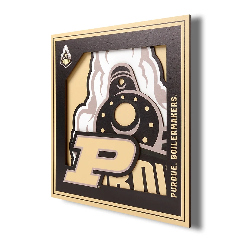 Purdue Boilermakers 12'' x 12'' 3D Logo Wall Art