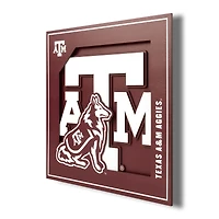 Texas A&M Aggies 12'' x 12'' 3D Logo Wall Art