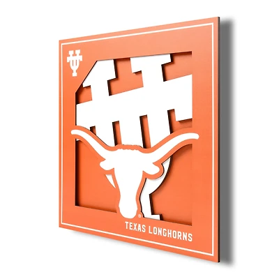 Texas Longhorns 12'' x 12'' 3D Logo Wall Art