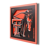 Texas Tech Red Raiders 12'' x 12'' 3D Logo Wall Art