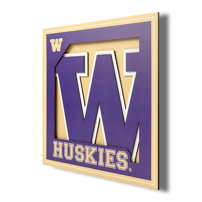 Washington Huskies 12'' x 12'' 3D Logo Wall Art