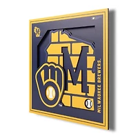 Milwaukee Brewers 12'' x 12'' 3D Logo Wall Art