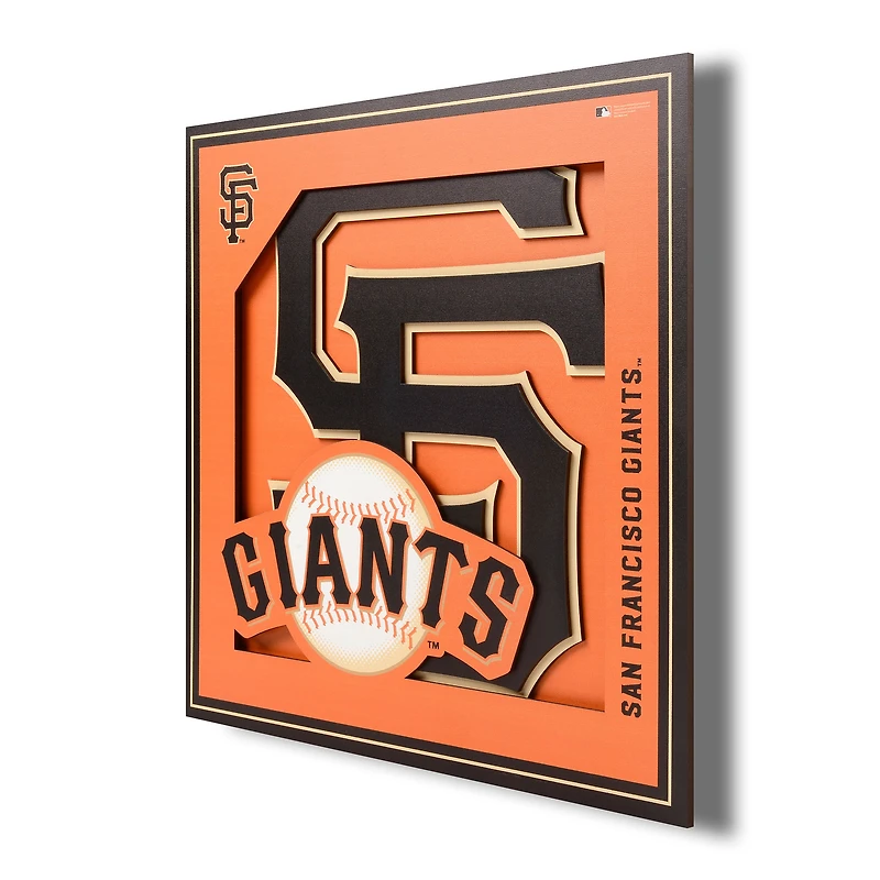 San Francisco Giants 12'' x 12'' 3D Logo Wall Art