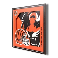 Cincinnati Bengals 12'' x 12'' 3D Logo Wall Art