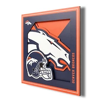 Denver Broncos 12'' x 12'' 3D Logo Wall Art