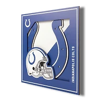 Indianapolis Colts 12'' x 12'' 3D Logo Wall Art