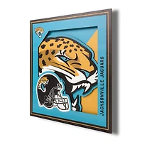 Jacksonville Jaguars 12'' x 12'' 3D Logo Wall Art