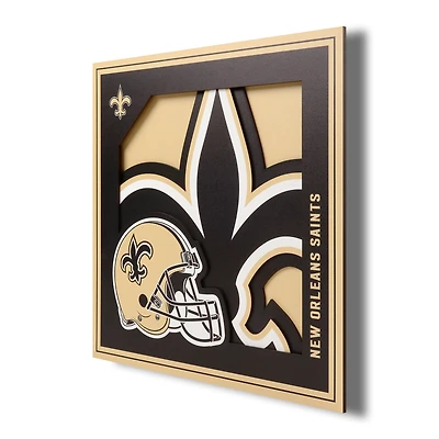 New Orleans Saints 12'' x 12'' 3D Logo Wall Art