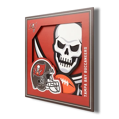 Tampa Bay Buccaneers 12'' x 12'' 3D Logo Wall Art
