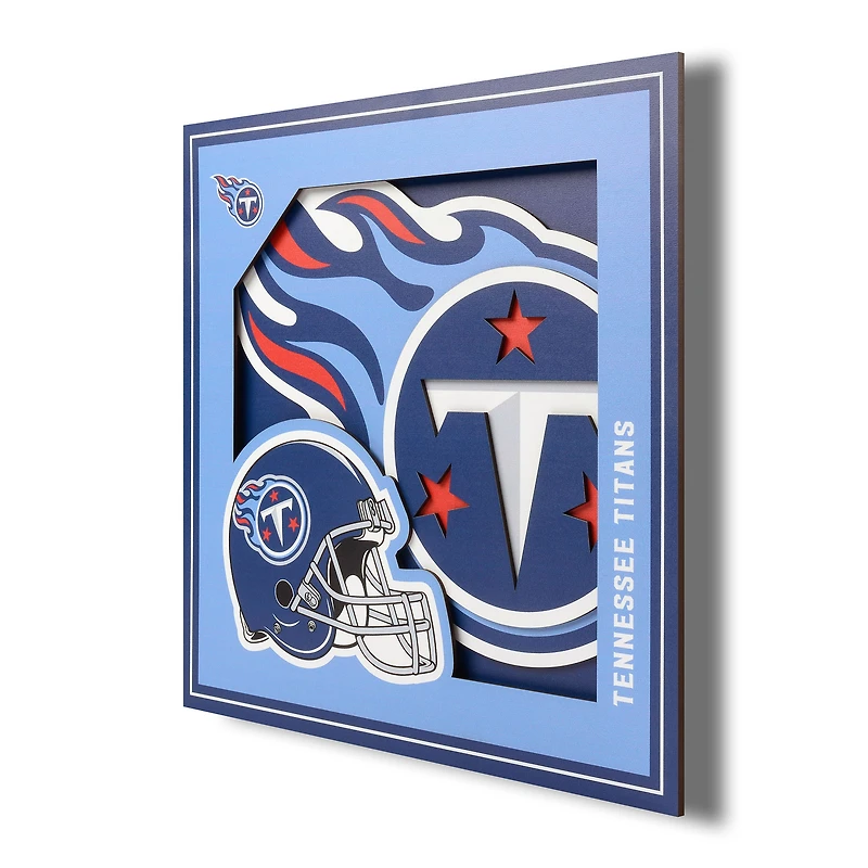 Tennessee Titans 12'' x 12'' 3D Logo Wall Art