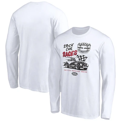 Men's White NASCAR Classic Strictly Stock Long Sleeve T-Shirt