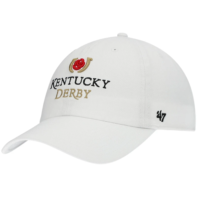 Men's '47 White Kentucky Derby Logo Icon Clean Up Adjustable Hat
