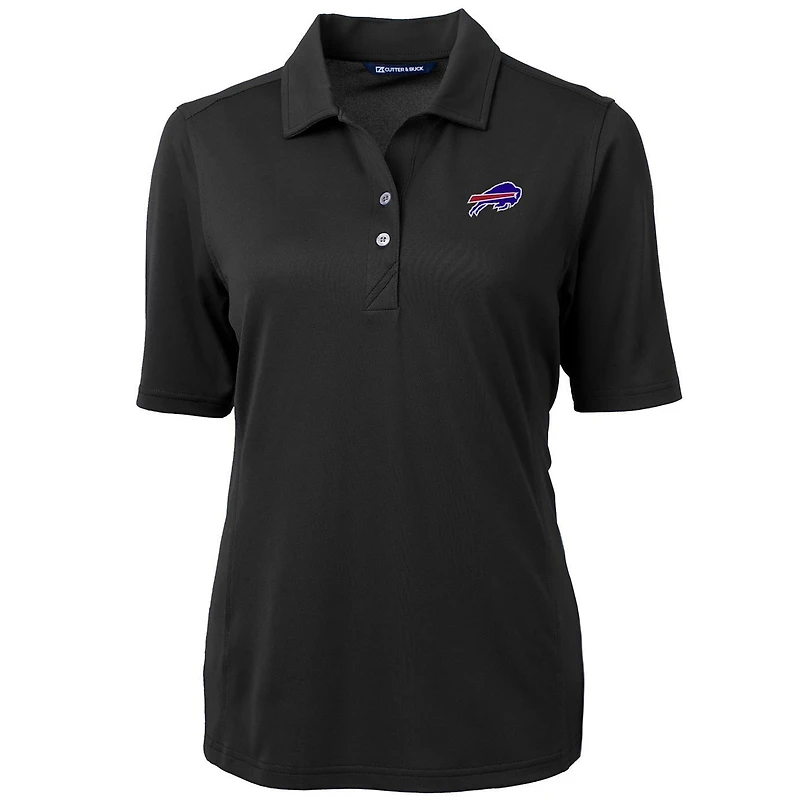 Women's Cutter & Buck Black Buffalo Bills Virtue Eco Pique Recycled Polo