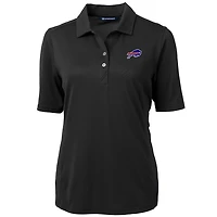Women's Cutter & Buck Black Buffalo Bills Virtue Eco Pique Recycled Polo