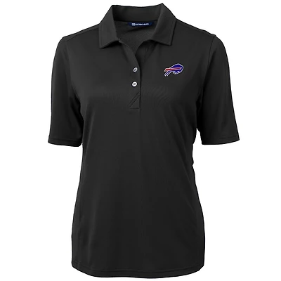Women's Cutter & Buck Black Buffalo Bills Virtue Eco Pique Recycled Polo