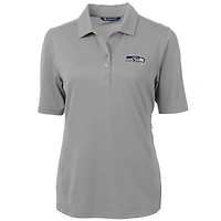 Women's Cutter & Buck Gray Seattle Seahawks Virtue Eco Pique Recycled Polo