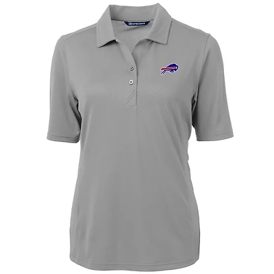 Women's Cutter & Buck Gray Buffalo Bills Virtue Eco Pique Recycled Polo