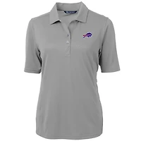 Women's Cutter & Buck Gray Buffalo Bills Virtue Eco Pique Recycled Polo