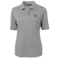 Women's Cutter & Buck Gray New Orleans Saints Virtue Eco Pique Recycled Polo