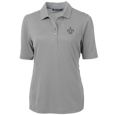 Women's Cutter & Buck Gray New Orleans Saints Virtue Eco Pique Recycled Polo