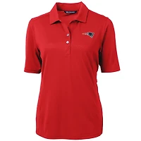 Women's Cutter & Buck Red New England Patriots Virtue Eco Pique Recycled Polo