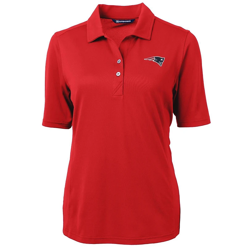 Women's Cutter & Buck Red New England Patriots Virtue Eco Pique Recycled Polo