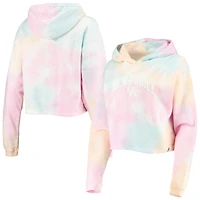 Women's League Collegiate Wear Pink/White Kentucky Wildcats Tie-Dye Cropped Pullover Hoodie